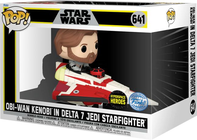 Figurine Funko Pop Star Wars : The Clone Wars #641 Obi-Wan Kenobi dans le Chasseur Delta-7 (Hyperspace Heroes)