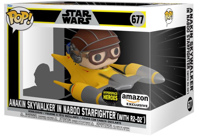 Figurine Funko Pop Star Wars 1 : La Menace fantôme #677 Anakin dans le Chasseur Naboo (Hyperspace Heroes)