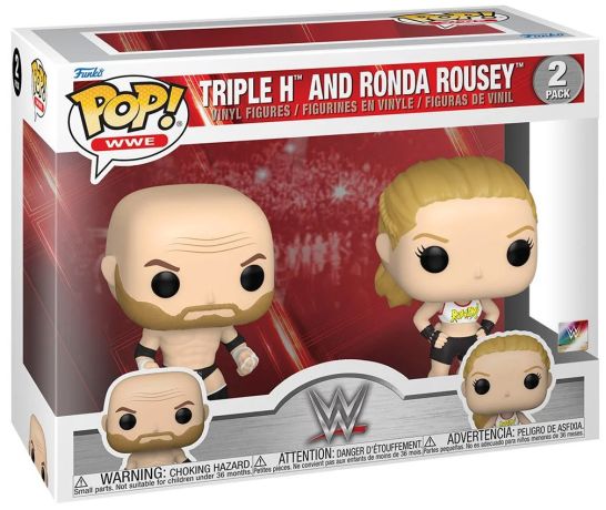 Figurine Funko Pop WWE Triple H et Ronda Rousey - Pack