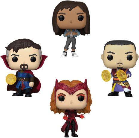 Figurine Funko Pop Doctor Strange in the Multiverse of Madness Docteur Strange / America Chavez / Sorcière Rouge / Wong - Pack