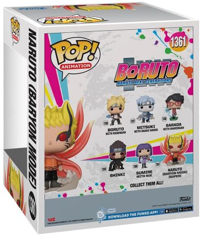 Figurine Funko Pop Boruto: Naruto Next Generations #1361 Naruto (Mode Baryon) Glow in the Dark - 15 cm