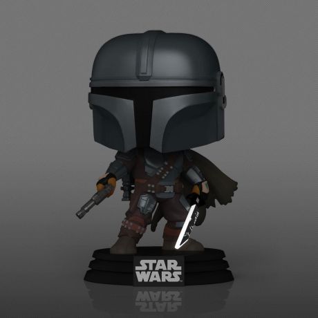 Figurine Funko Pop Star Wars : Le Mandalorien #604 Le Mandalorien avec Darksaber - Glow in the Dark