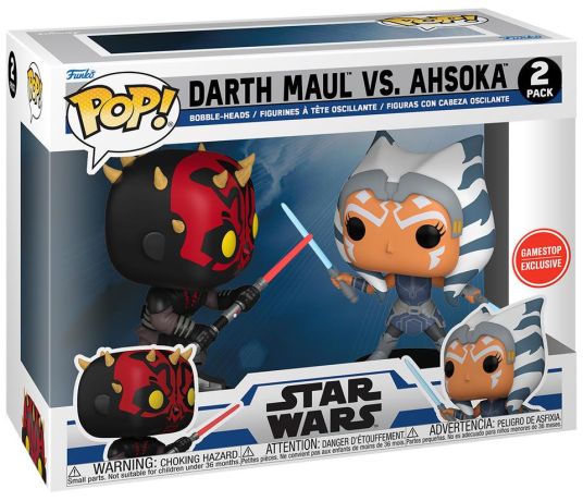 Figurine Funko Pop Star Wars : The Clone Wars Dark Maul vs AhsoKa - Pack