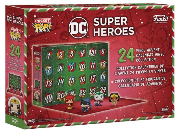 Figurine Funko Pop DC Super-Héros Calendrier de l'Avent 2023 DC Super-Héros Noël