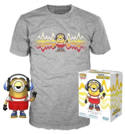 Figurine Funko Pop Les Minions 2 : Il était une fois Gru #902 Stuart en Roller (Métallique) - T-Shirt