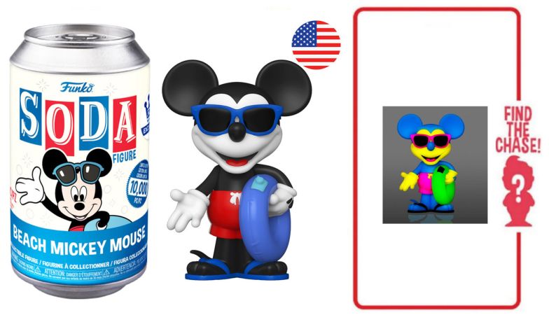Figurine Funko Soda Disney Mickey Mouse à la Plage (Canette Bleue)