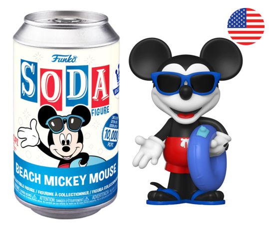 Figurine Funko Soda Disney Mickey Mouse à la Plage (Canette Bleue)