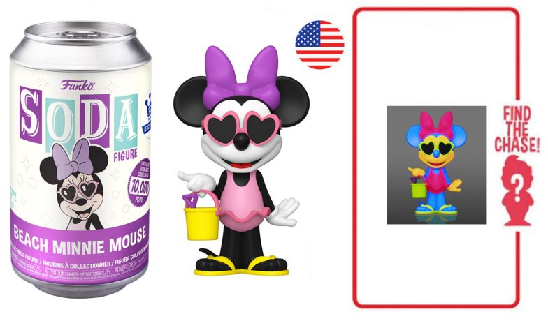Figurine Funko Soda Disney Minnie Mouse à la Plage (Canette Violette)