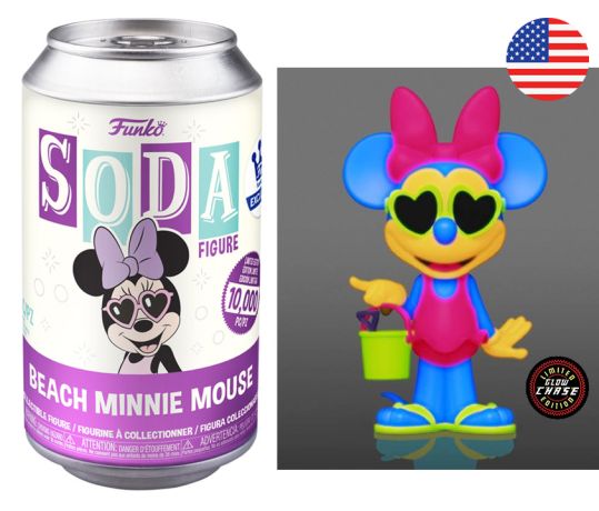 Figurine Funko Soda Disney Minnie Mouse à la Plage (Canette Violette) [Chase]