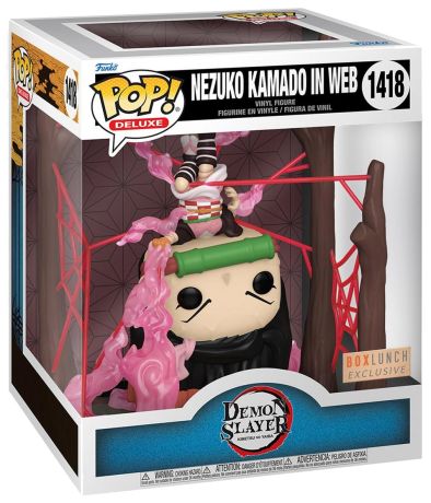 Figurine Pop Demon Slayer #1418 pas cher : Nezuko dans toiles d'araignées -  Glow in the Dark