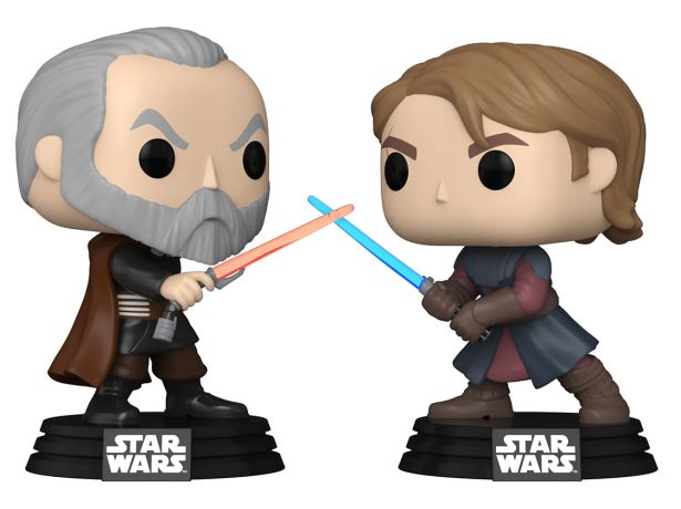 Figurine Funko Pop Star Wars : The Clone Wars Comte Dooku et Anakin Skywalker - Pack