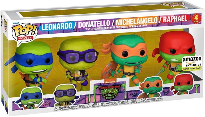 Figurine Funko Pop Tortues Ninja Leonardo / Donatello / Michelangelo / Raphael - Pack