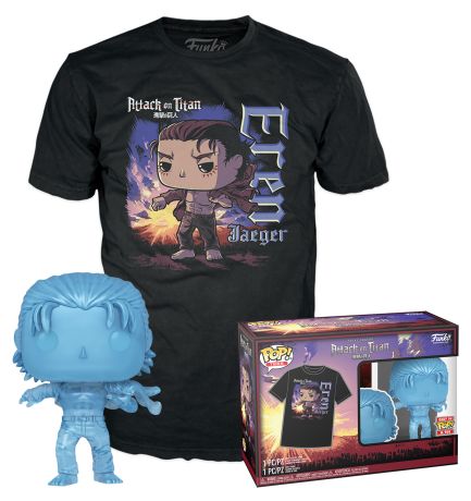 Figurine Funko Pop L'Attaque des Titans (SNK) #1321 Eren Jäger (Translucide) - T-Shirt