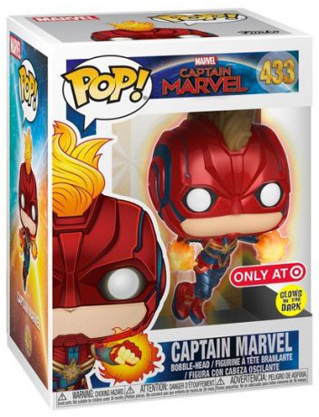 Figurine Funko Pop Captain Marvel [Marvel] #433 Captain Marvel en vol - Brille dans le noir