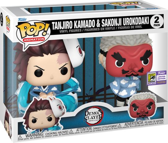 Figurine Funko Pop Demon Slayer Tanjiro Kamado & Sakonji Urokodaki - Pack