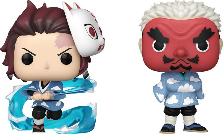 Figurine Funko Pop Demon Slayer Tanjiro Kamado & Sakonji Urokodaki - Pack