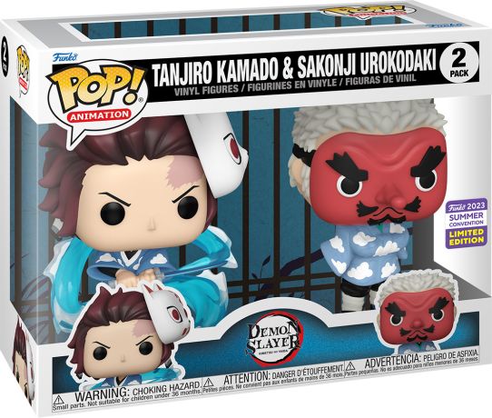 Figurine Funko Pop Demon Slayer Tanjiro Kamado & Sakonji Urokodaki - Pack