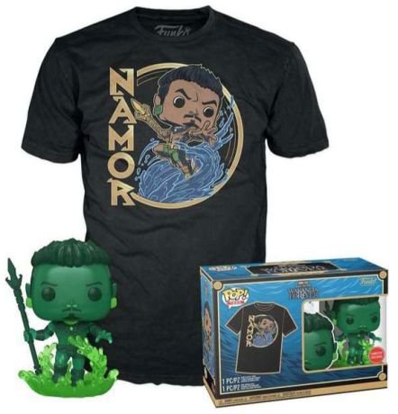 Figurine Funko Pop Black Panther : Wakanda Forever [Marvel] #1094 Namor (Métallique Vert) - T-Shirt