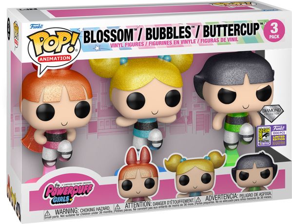 Figurine Funko Pop Les Supers Nanas Belle / Bulle / Rebelle (Diamant) - Pack