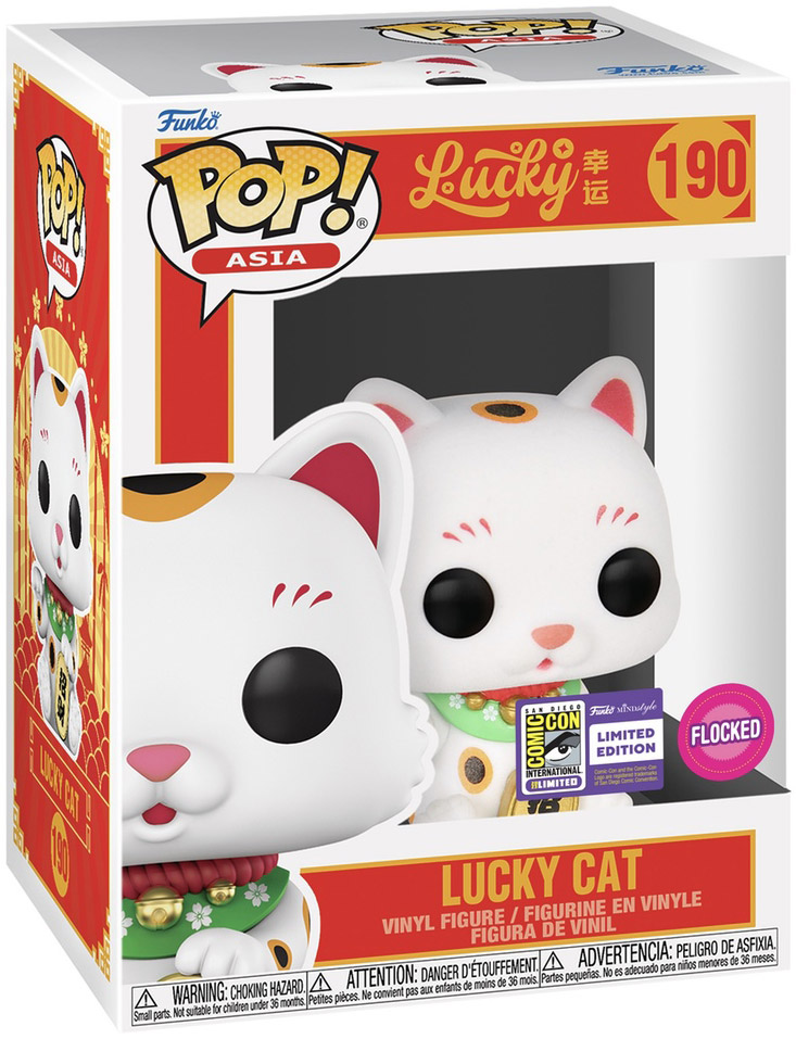 Figurine Pop Funko Pop Asia #190 pas cher : Chat Chanceux - Flocked