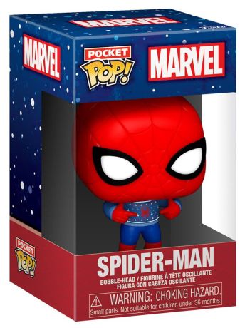 Figurine Funko Pop Marvel Comics Spider-Man (Noël) Pocket - T-Shirt