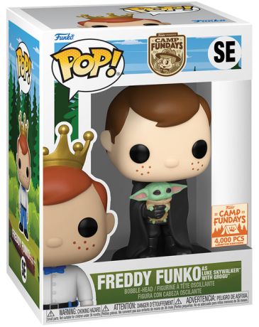 Figurine Funko Pop Freddy Funko Freddy Funko en Luke Skywalker avec Grogu