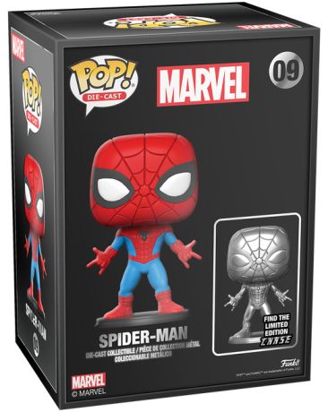 Figurine Funko Pop Marvel Comics #09 Spider-Man - Die-Cast [Chase]