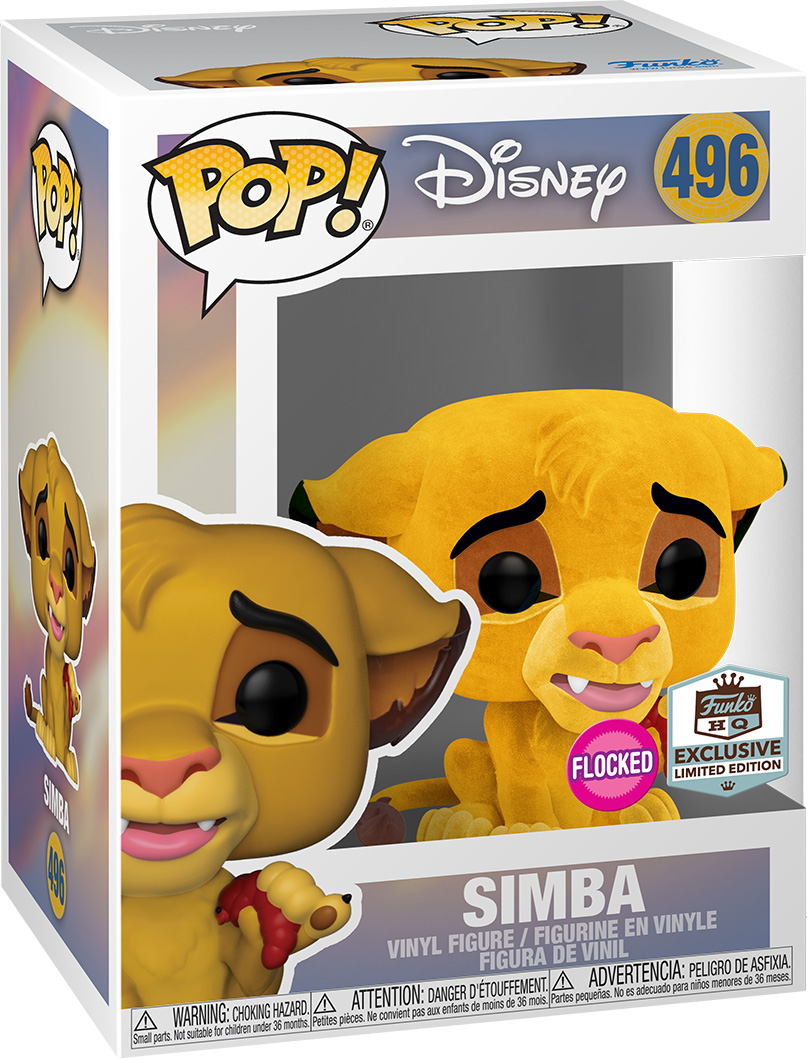 Figurine Pop Le Roi Lion [Disney] #496 pas cher : Simba - Flocked