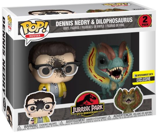 Figurine Funko Pop Jurassic Park Dennis Nedry & Dilophosaure - 2 Pack