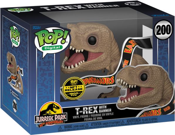 Figurine Funko Pop Jurassic Park #200 T-Rex avec Bannière - Digital Pop