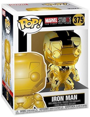 Figurine Funko Pop Marvel Studios - L'anniversaire des 10 ans #375 Iron Man - Chrome Or