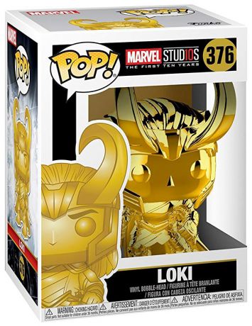 Figurine Funko Pop Marvel Studios - L'anniversaire des 10 ans #376 Loki - Chrome Or