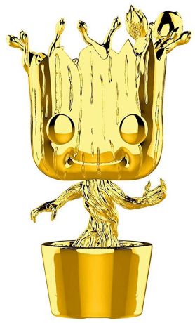 Figurine Funko Pop Marvel Studios - L'anniversaire des 10 ans #378 Groot - Chrome Or