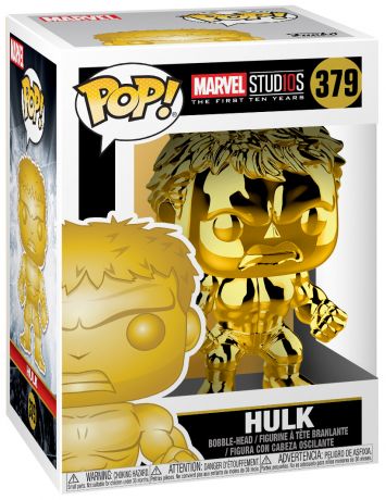 Figurine Funko Pop Marvel Studios - L'anniversaire des 10 ans #379 Hulk - Chrome Or