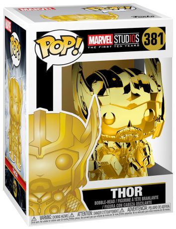 Figurine Funko Pop Marvel Studios - L'anniversaire des 10 ans #381 Thor - Chrome Or