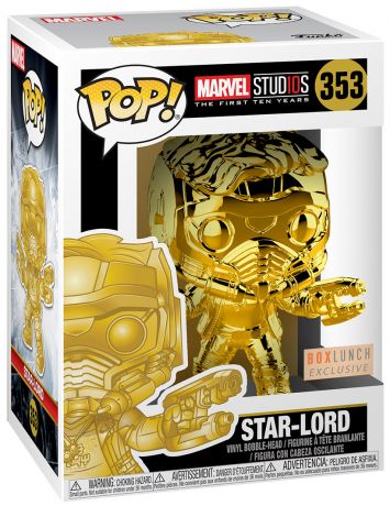 Figurine Funko Pop Marvel Studios - L'anniversaire des 10 ans #353 Star-Lord - Chrome Or