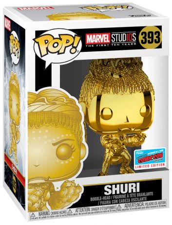 Figurine Funko Pop Marvel Studios - L'anniversaire des 10 ans #393 Shuri - Chrome Or