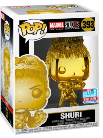 Figurine Funko Pop Marvel Studios - L'anniversaire des 10 ans #393 Shuri - Chrome Or