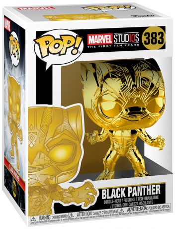 Figurine Funko Pop Marvel Studios - L'anniversaire des 10 ans #383 Black Panther - Chrome Or