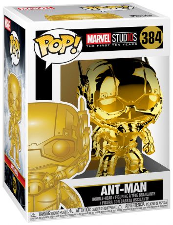 Figurine Funko Pop Marvel Studios - L'anniversaire des 10 ans #384 Ant-Man - Chrome Or