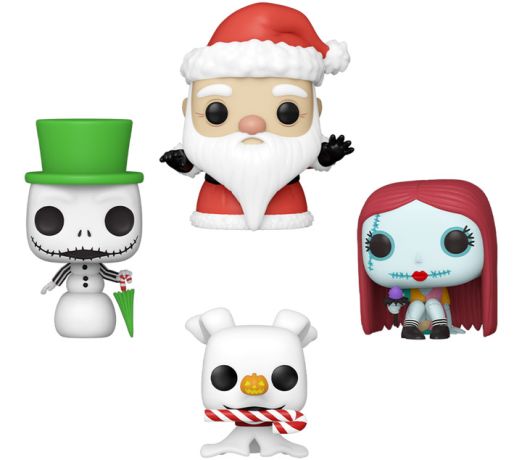 Figurine Funko Pop L'étrange Noël de M. Jack [Disney] Jack / Sally / Zero / Père Noël - Pack