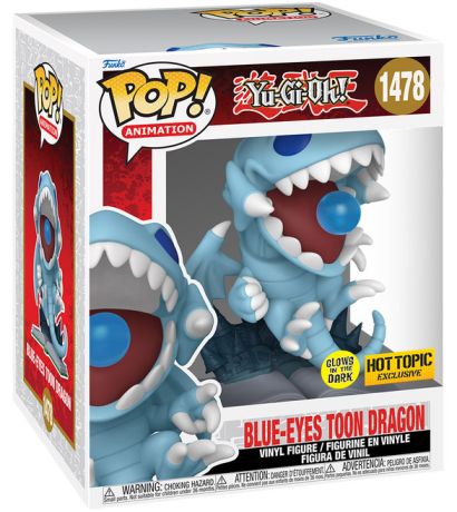 Figurine Funko Pop Yu-Gi-Oh! #1478 Dragon toon aux Yeux Bleus - Glow in the Dark