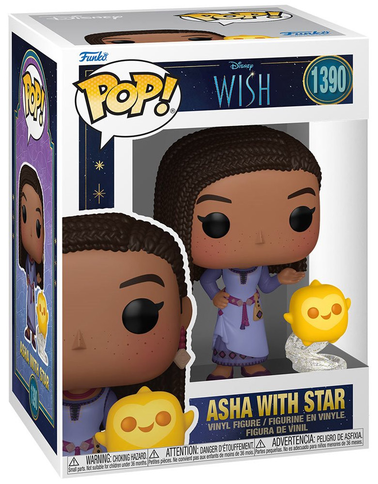Figurine Pop Wish, Asha et la bonne étoile [Disney] #1390 pas cher : Asha  avec l'étoile