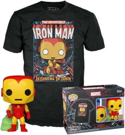 Figurine Funko Pop Marvel Comics #1282 Iron Man (Noël) - T-Shirt
