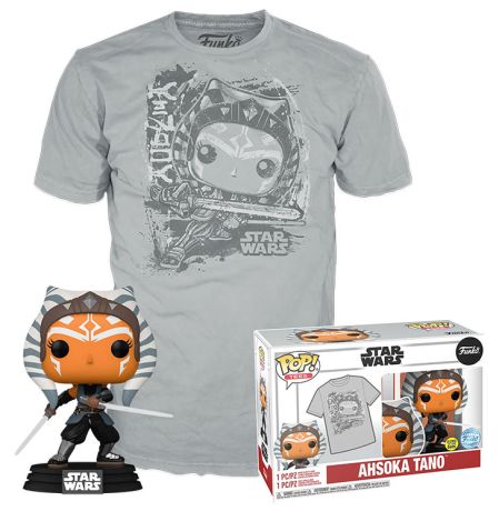 Figurine Funko Pop Star Wars : Le Mandalorien #464 Ahsoka (Glow in the Dark) - T-Shirt