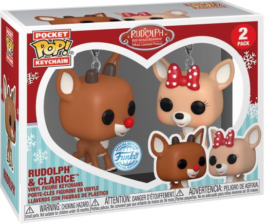Figurine Funko Pop Rudolphe le renne au nez rouge (1964) Rudolphe & Clarice - Porte-clés