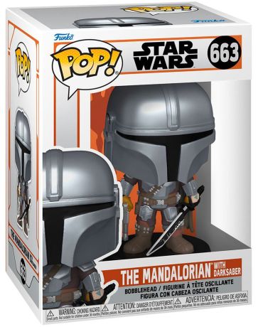 Figurine Funko Pop Star Wars : Le Mandalorien #663 Le Mandalorien avec le Sabre Noir