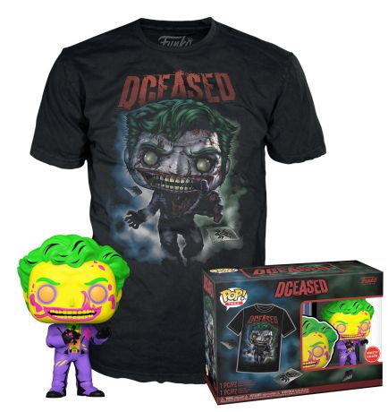 Figurine Funko Pop DCeased  #480 Le Joker (Black LIght) - T-Shirt
