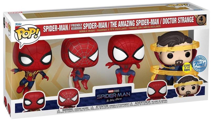 Figurine Funko Pop Spider-Man: No Way Home 3 Spider-Man / Docteur Strange - Pack