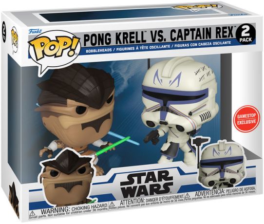 Figurine Funko Pop Star Wars : The Clone Wars Pong Krell vs Captain Rex - Pack